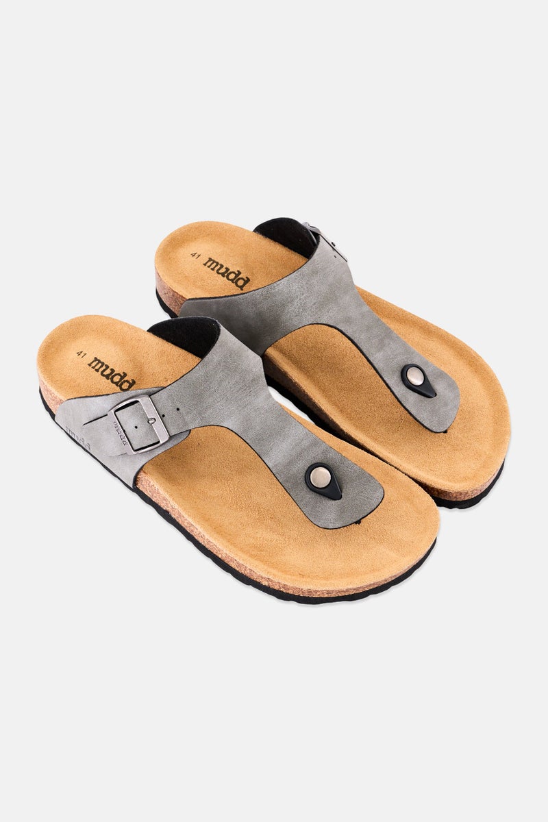 Mudd Men Slip On Cork Slippers, Grey - Image 2